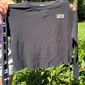 PINK Victoria's Secret Black Long Sleeve Tee